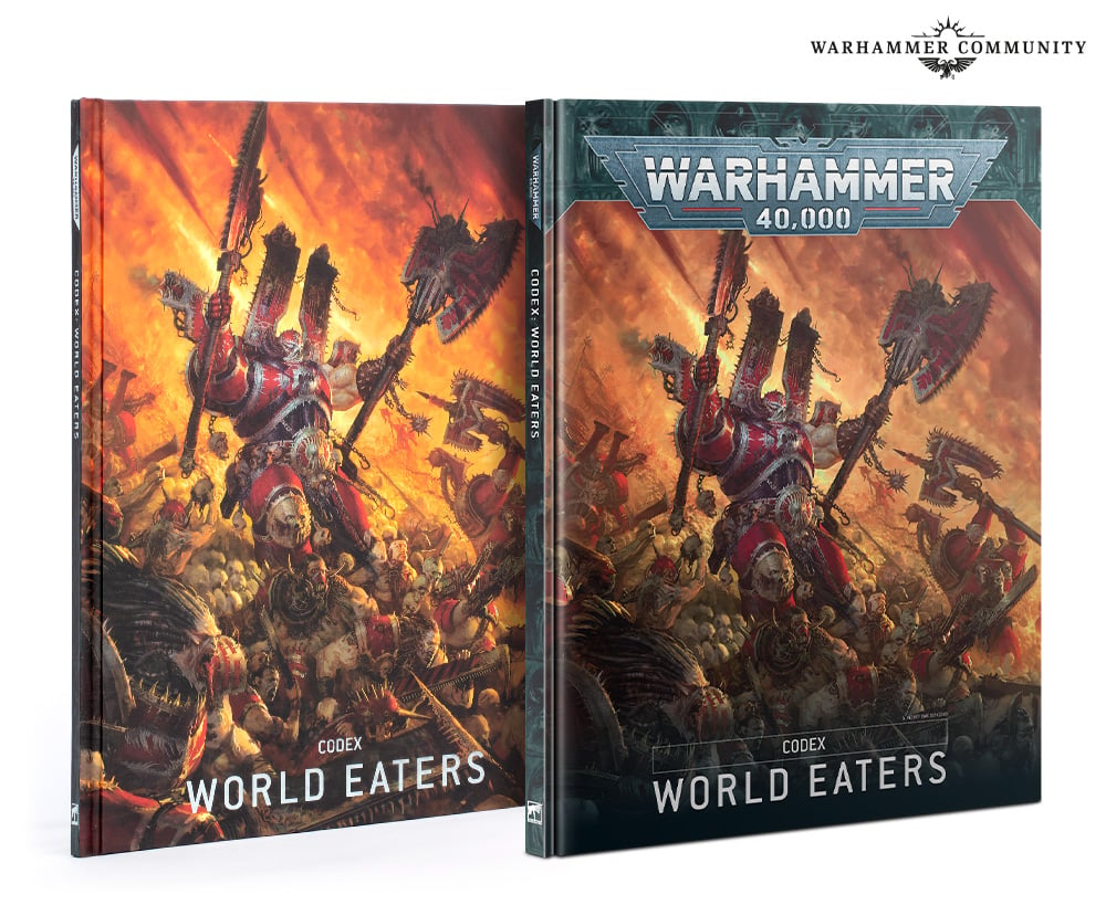 An image of the Warhammer 40K World Eaters Codex, a rule book containing all the rules for the army